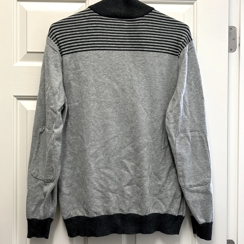 DKNY Men’s sweater with zipper Size L grey with Dark grey - Picture 5 of 6